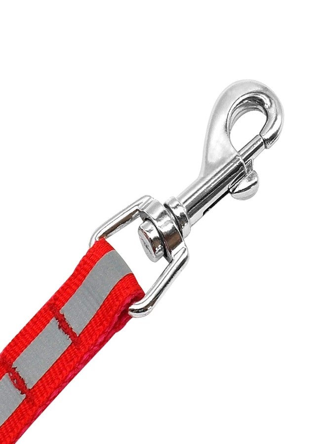 Pups&Pets Nylon Dog Leash with Collar Set for Puppy & Cats, 0.5 Inch Pet Reflective Nylon Collar with Leash Set Quick Release and Breathable Collar Set for Puppies and Dogs 15mm (Red Color) - Image 5